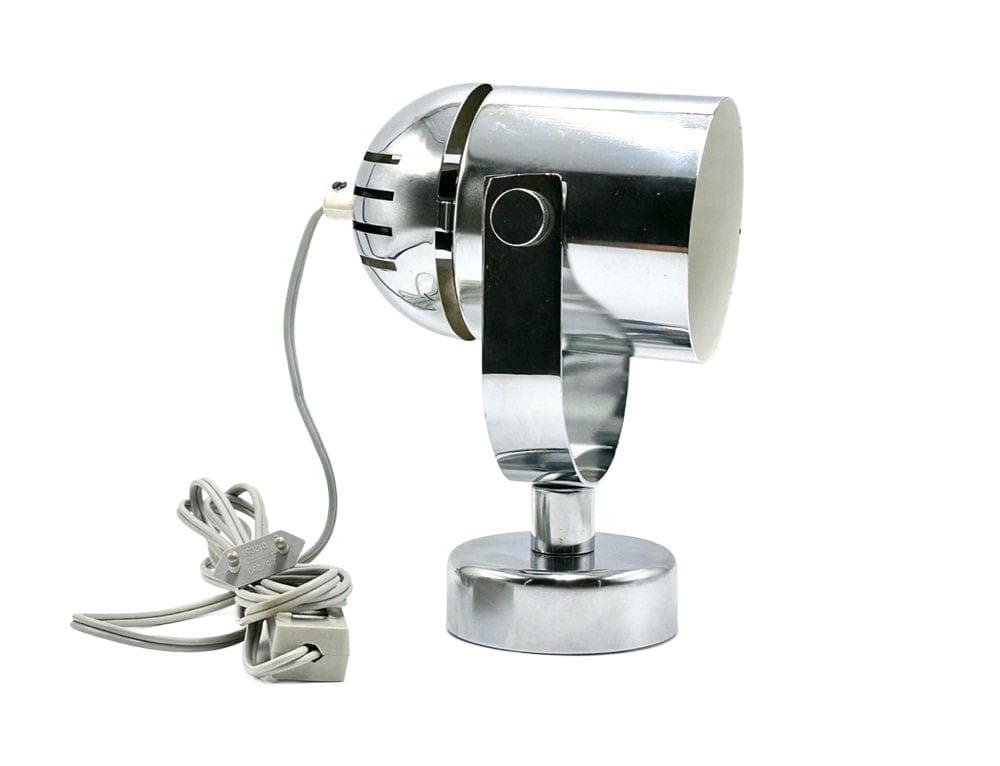 Lampa stołowa, chromowany stal srebrny, proj. S. Indra, Czechy, lata 70.