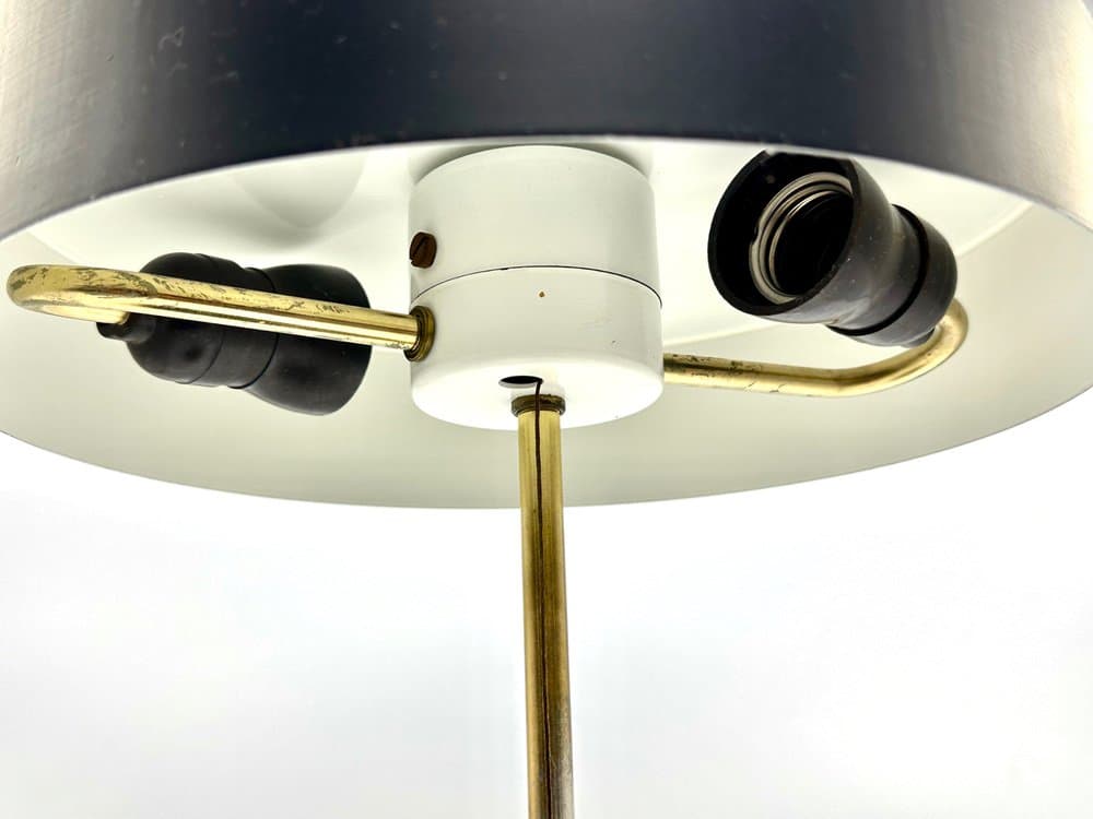 Table Lamp, Kamenický Šenov, black brass, black steel, Czechoslovakia, 1970s - 156664