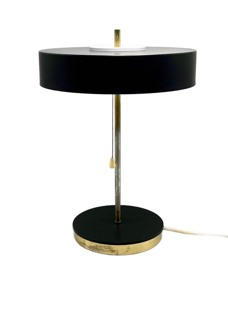 Table Lamp, Kamenický Šenov, black brass, black steel, Czechoslovakia, 1970s