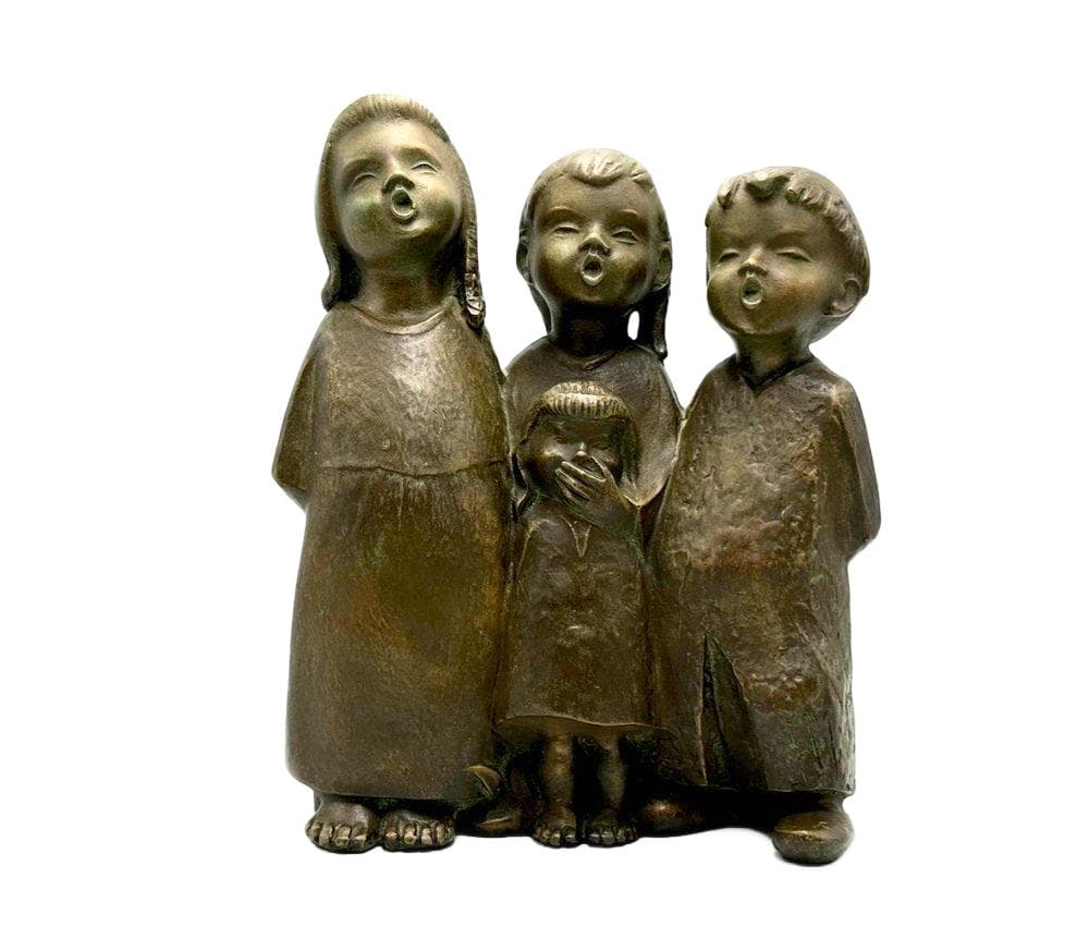 Rzeźba Achatit, brązowy ciemny, kamionka, Niemcy, lata 70.