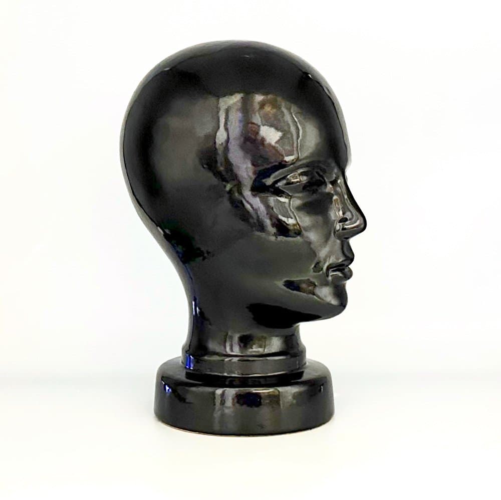 Figura głowy, czarny, ceramika, Niemcy, lata 70. - 156682