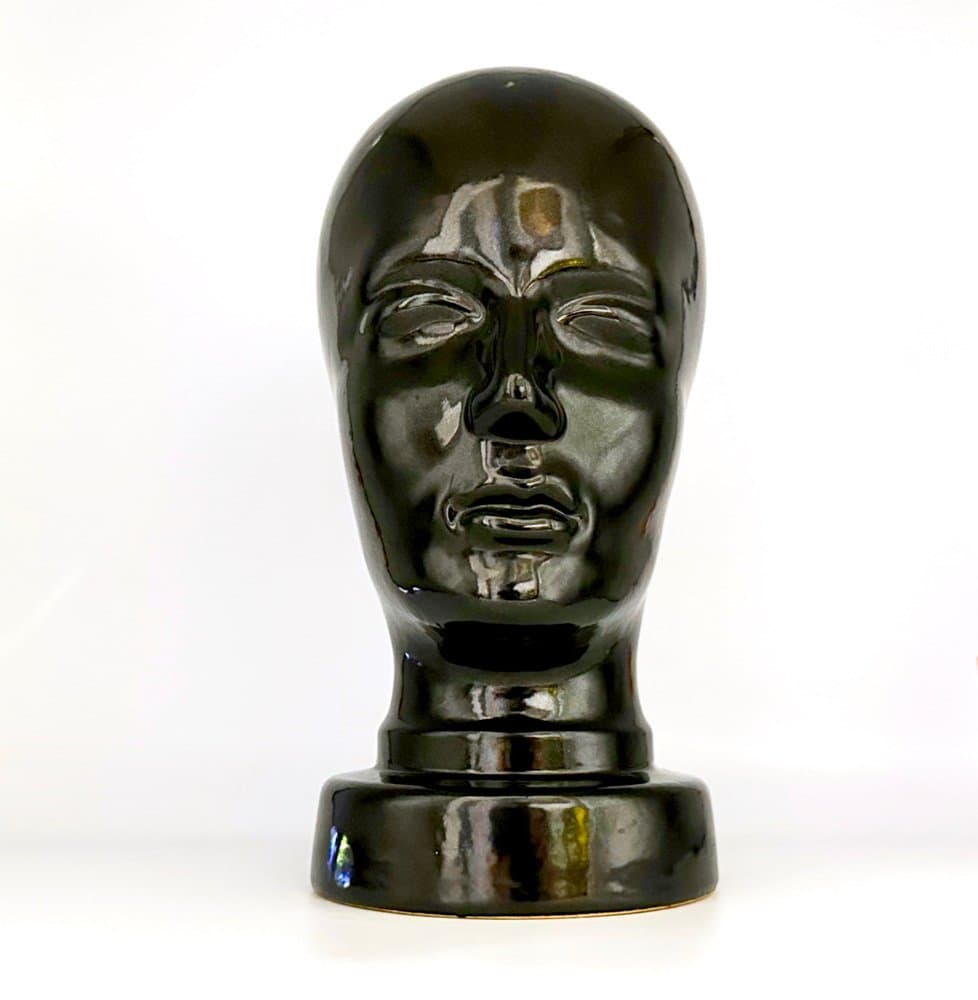 Figura głowy, czarny, ceramika, Niemcy, lata 70. - 156679