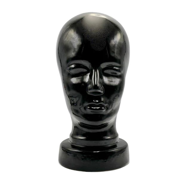Figura głowy, czarny, ceramika, Niemcy, lata 70. - WYMIARY