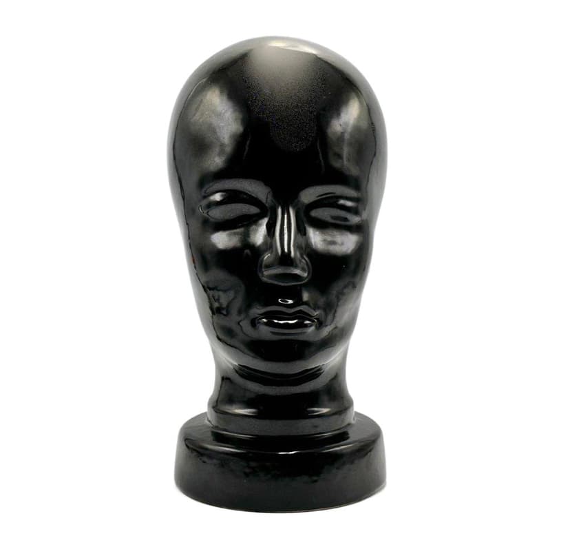 Figura głowy, czarny, ceramika, Niemcy, lata 70.