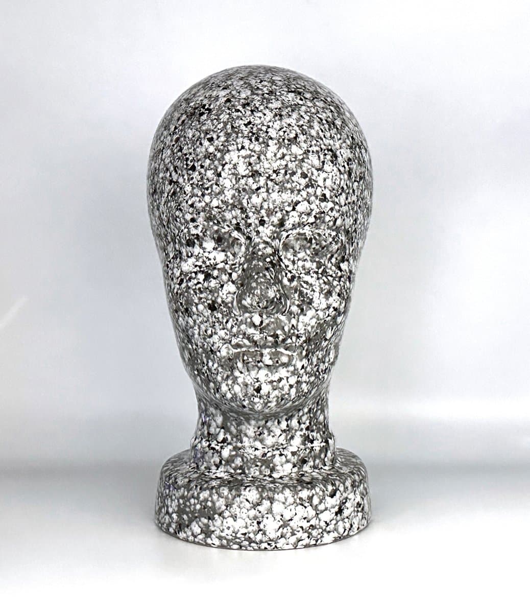 Rzeźba głowa No 701, szary, ceramika, Scheurich, Niemcy, lata 70. - 156692