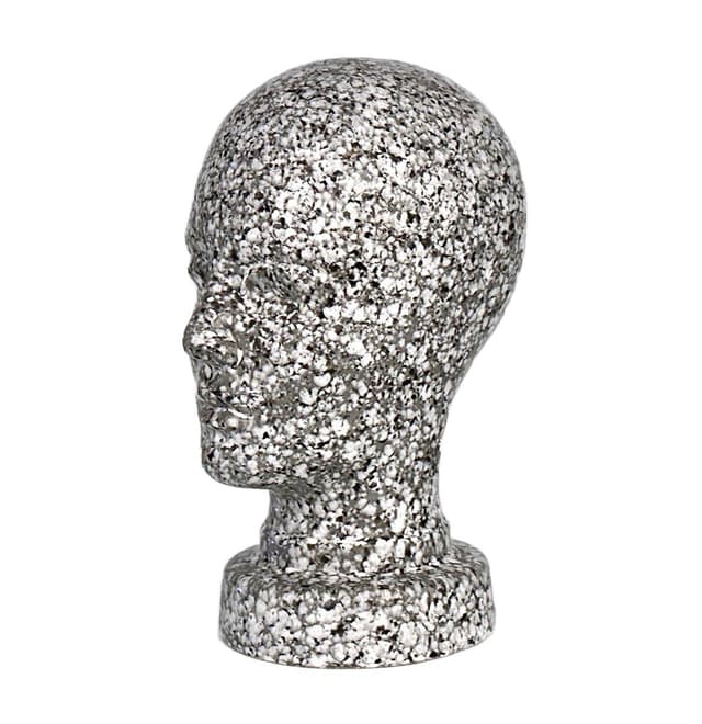 Rzeźba głowa No 701, szary, ceramika, Scheurich, Niemcy, lata 70. - WYMIARY