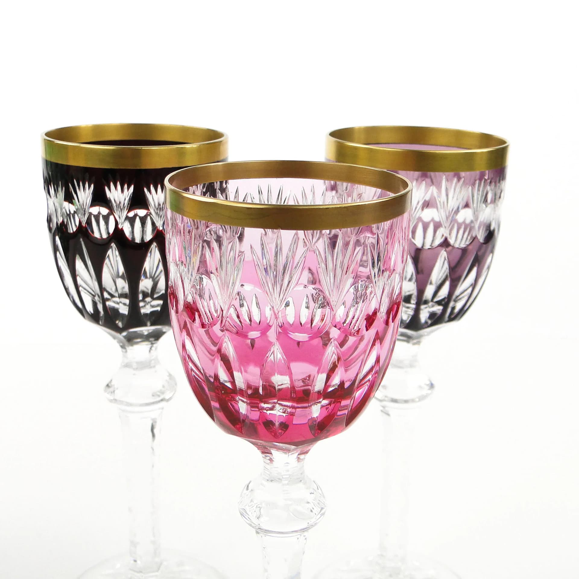 Set of liqueur glasses, Art Deco, multicolor, crystal, Poland, 1920s - 9749