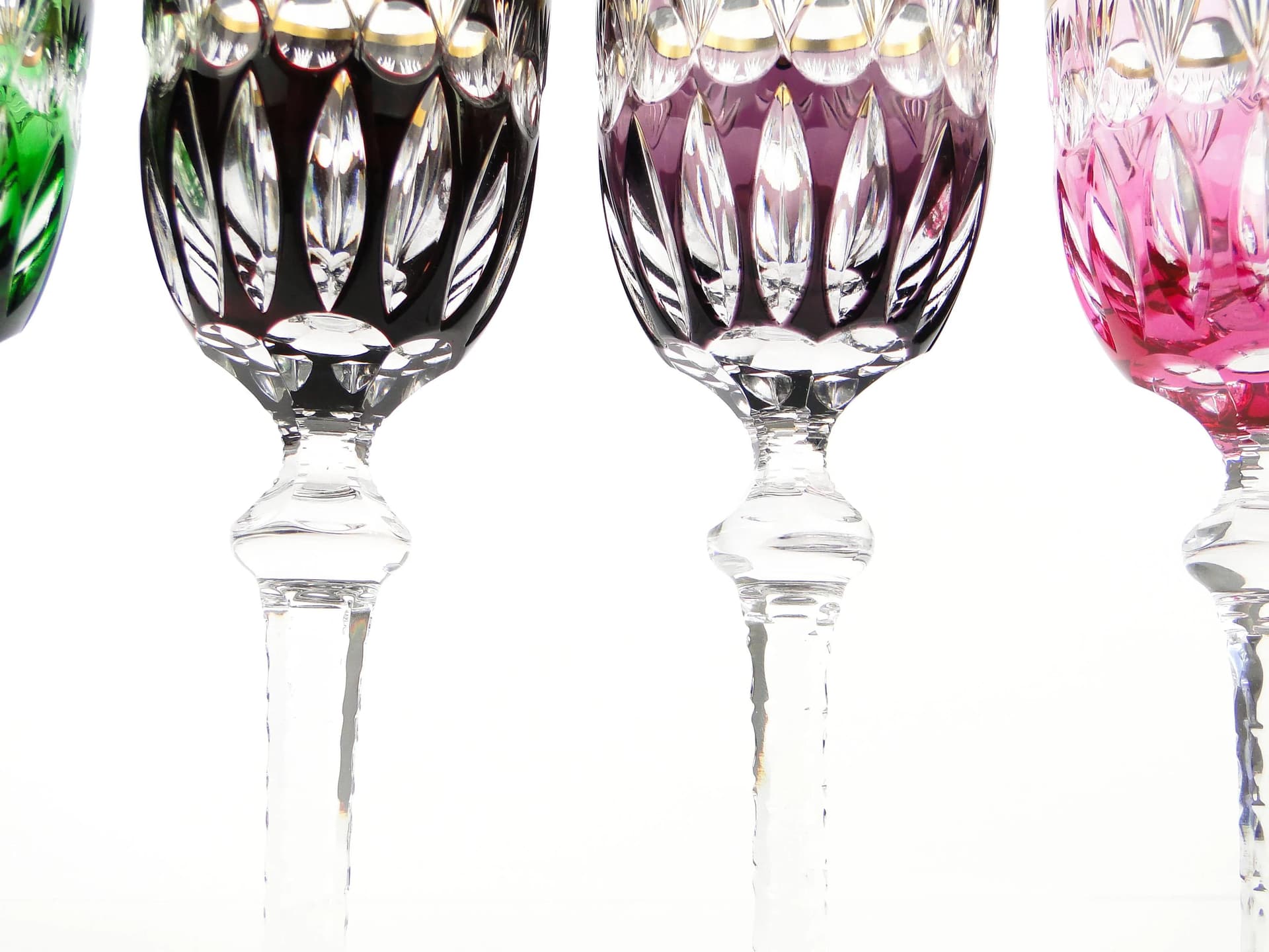 Set of liqueur glasses, Art Deco, multicolor, crystal, Poland, 1920s - 9755