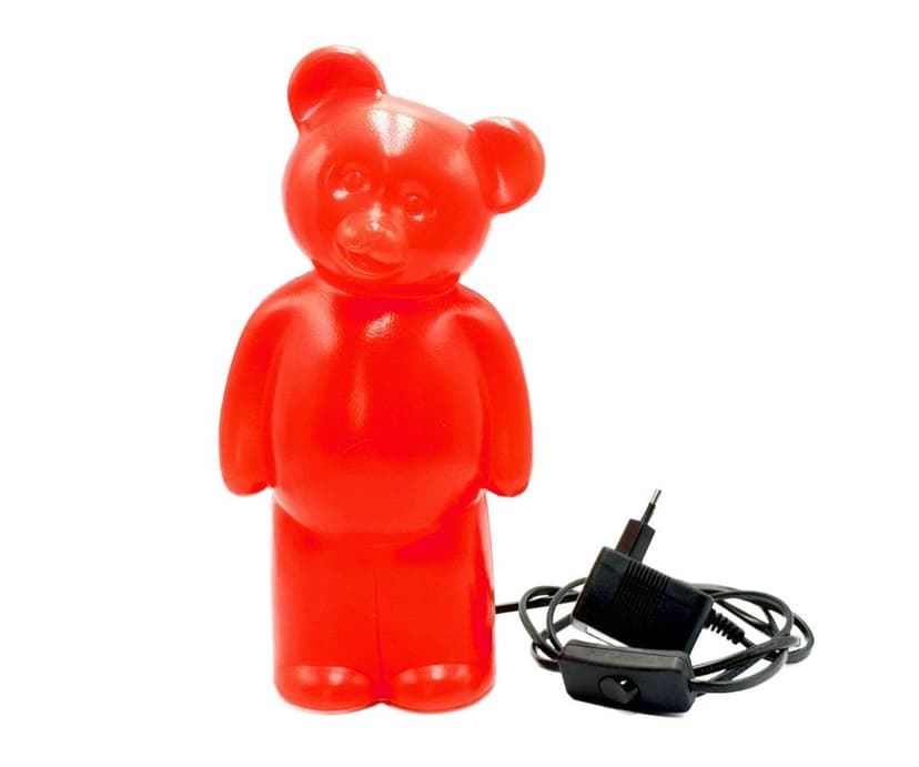 Lampa stołowa Lumibear, czerwony, plastik, Blick Art Creativ, lata 90.