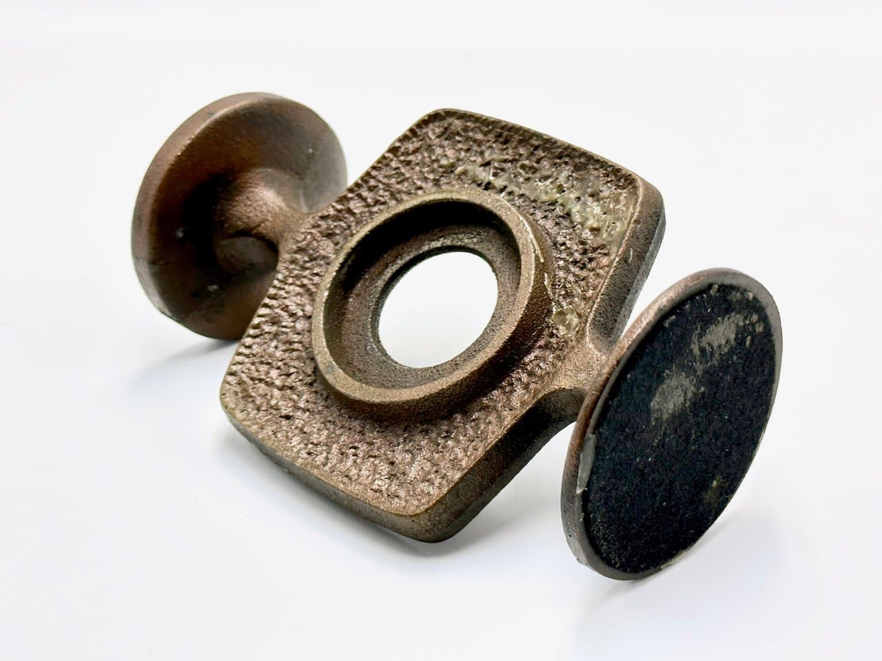 Świecznik brutalistyczny, miedź, Polska, lata 70. - 156741