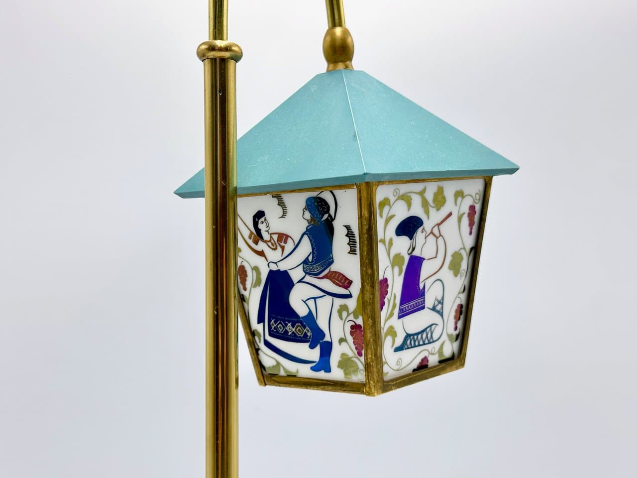 Lampka stołowa Lantern, czarny, mosiądz szkło, Rosja, lata 70. - 156757