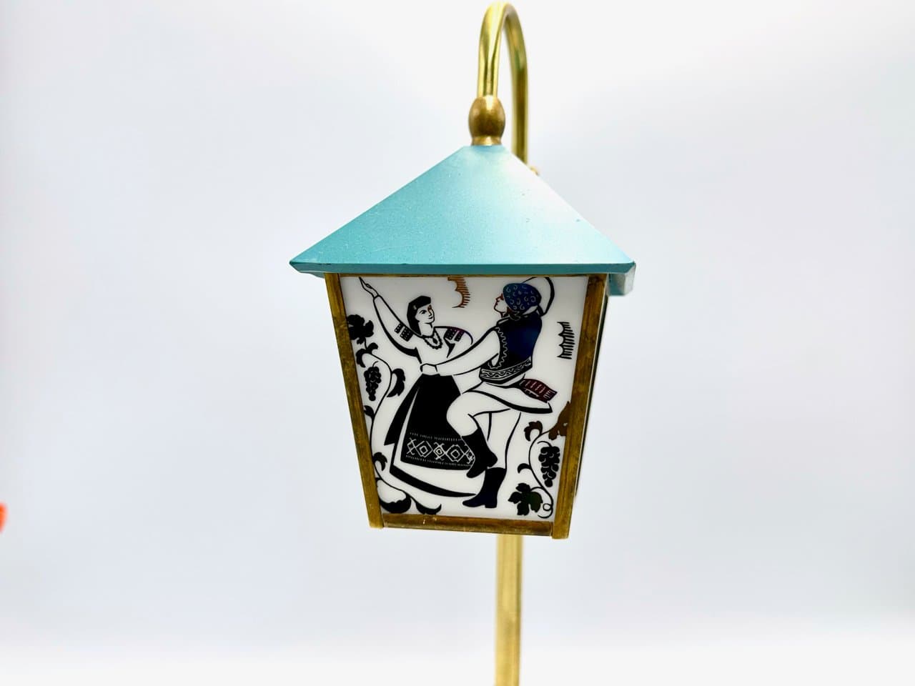 Lampka stołowa Lantern, czarny, mosiądz szkło, Rosja, lata 70. - 156758