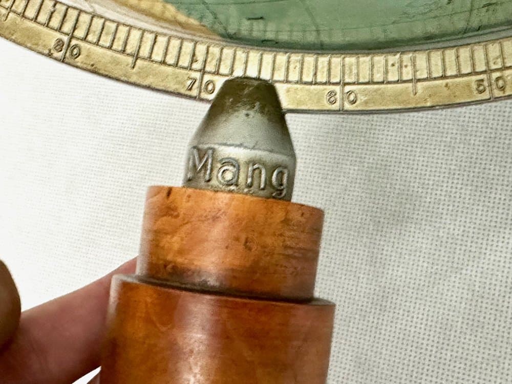 Globus Art Déco, turkusowy, drewno, metal, papier, Niemcy, lata 30. - 156766