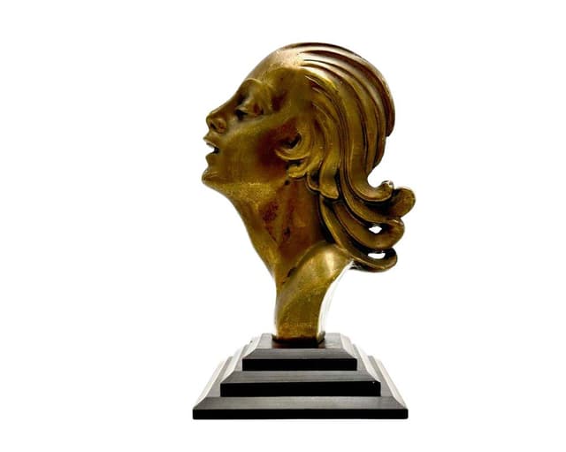 Figura Art Deco, brąz ciemny, Francja, lata 30. - WYMIARY