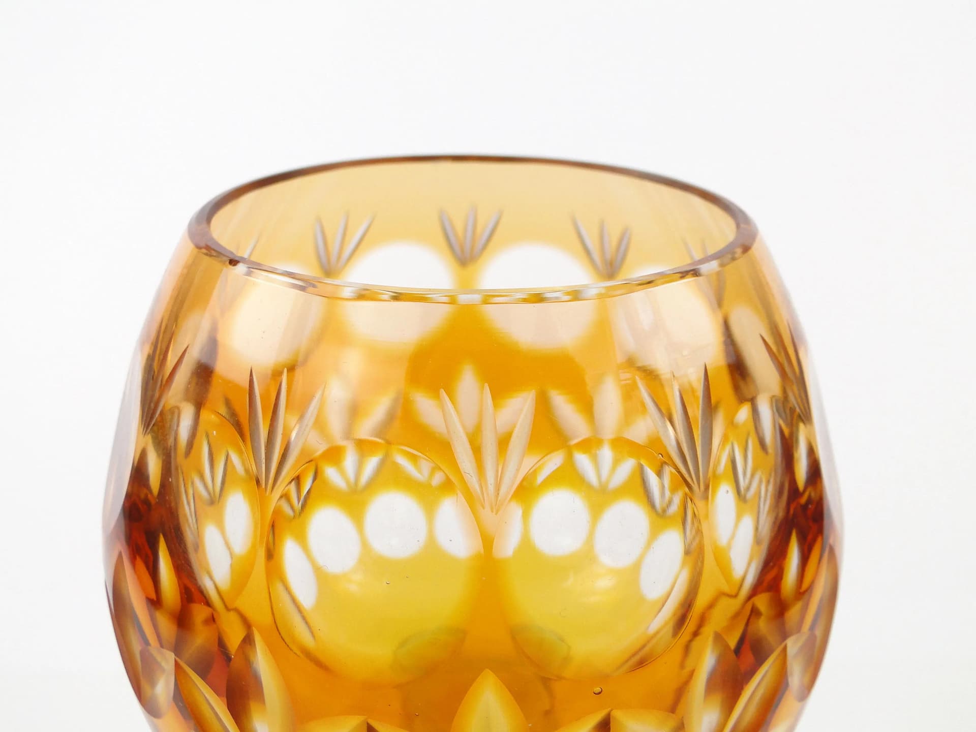 Kielich art déco, złoty, kryształ, Austria, lata 30. - 9741