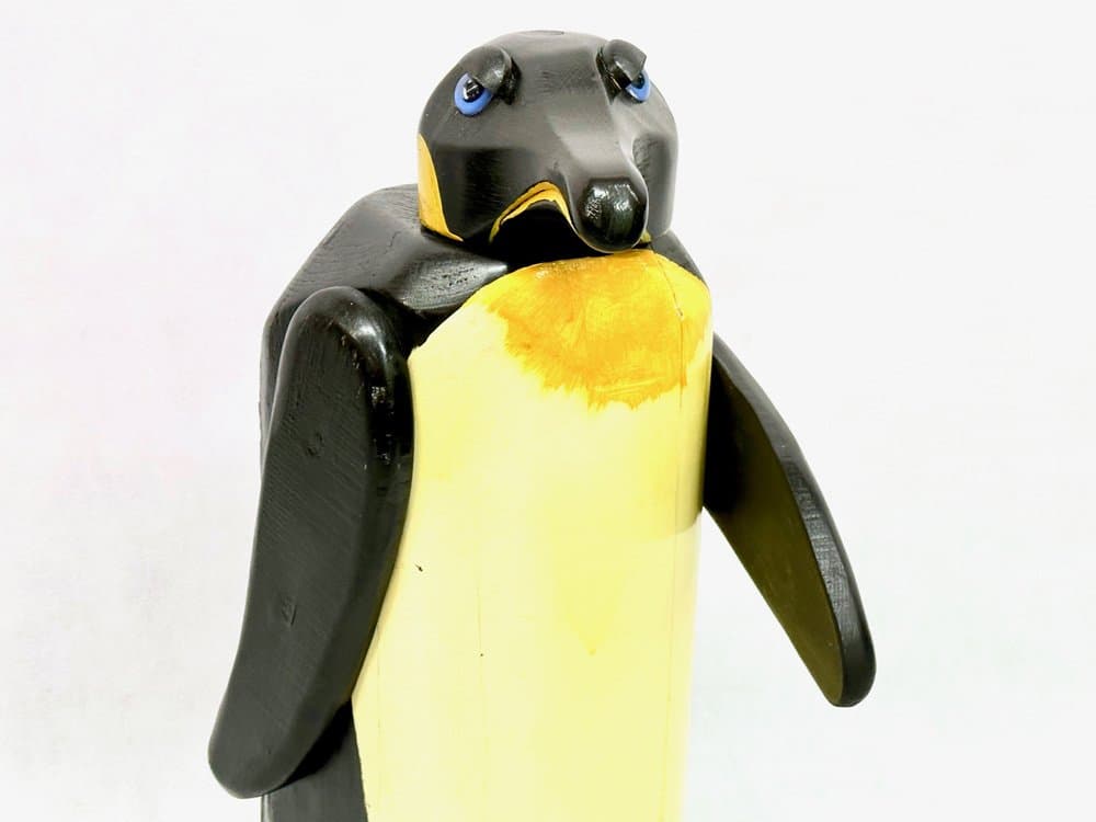 Figura pingwina, multikolor, drewno, lata 70. - 156797