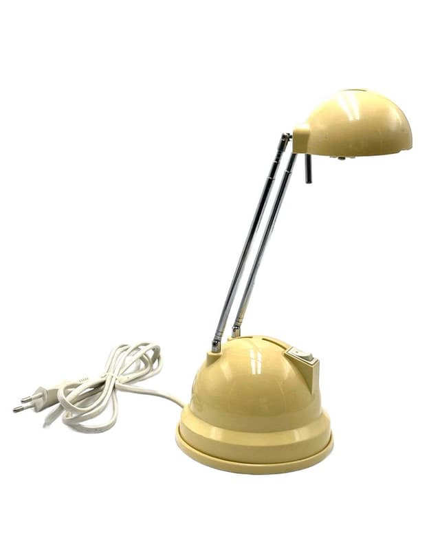 Table Lamp Telescope, ivory white plastic, Trio Leuchten, Germany, 1980s. - DIMENSION