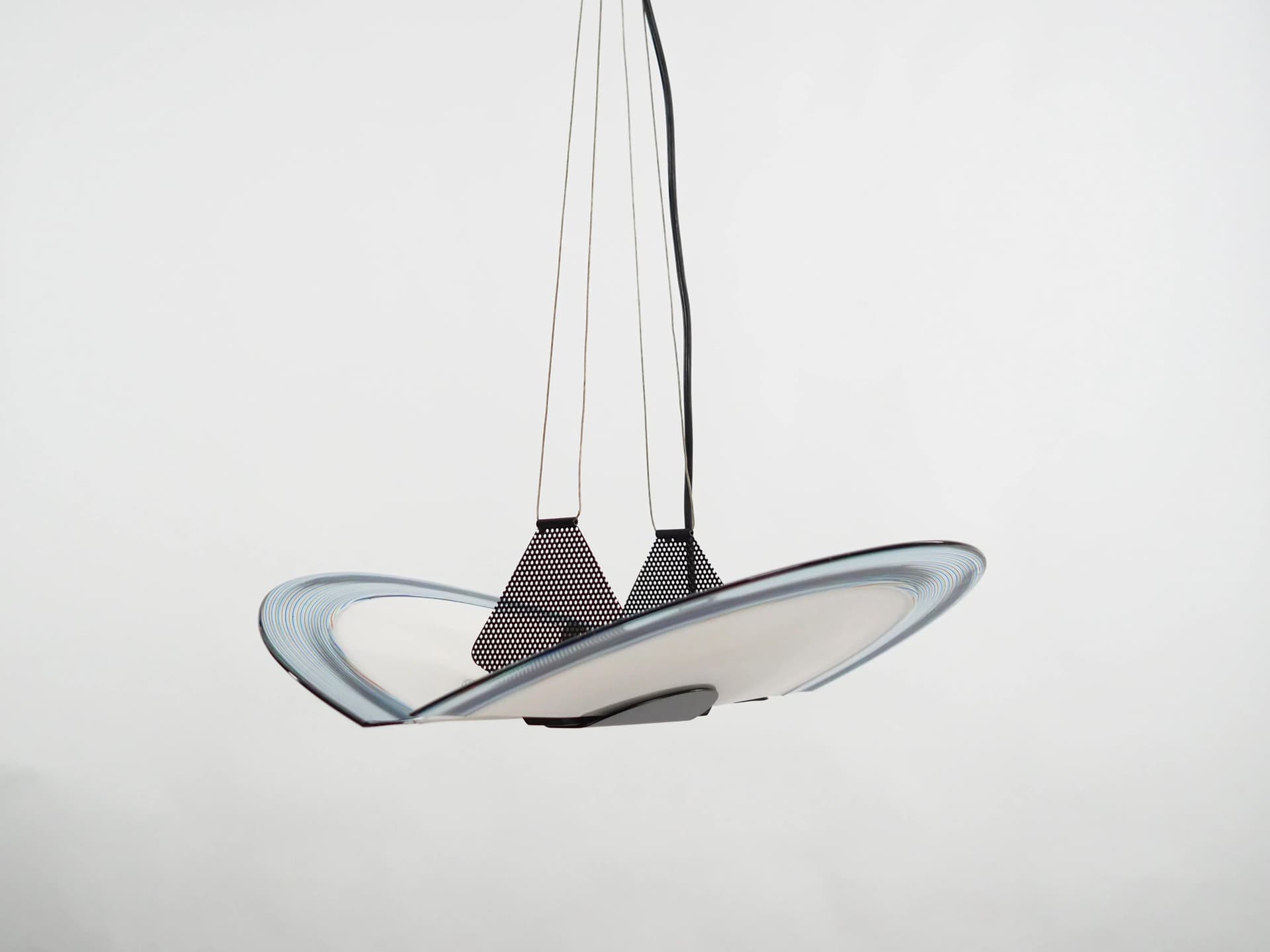 Lampa wisząca, szary, metal, szkło, Włochy, lata 90. - 9921