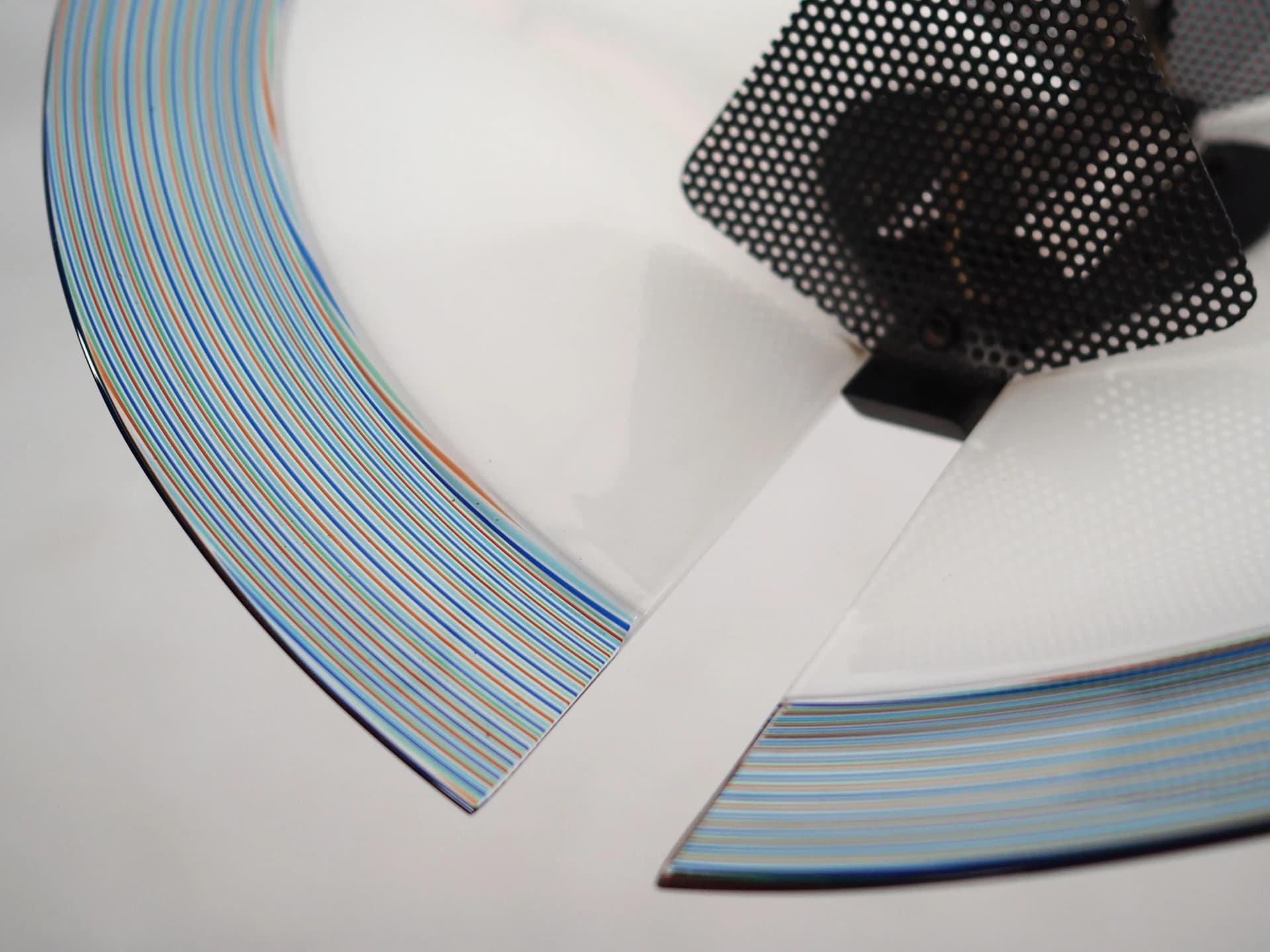 Lampa wisząca, szary, metal, szkło, Włochy, lata 90. - 9925