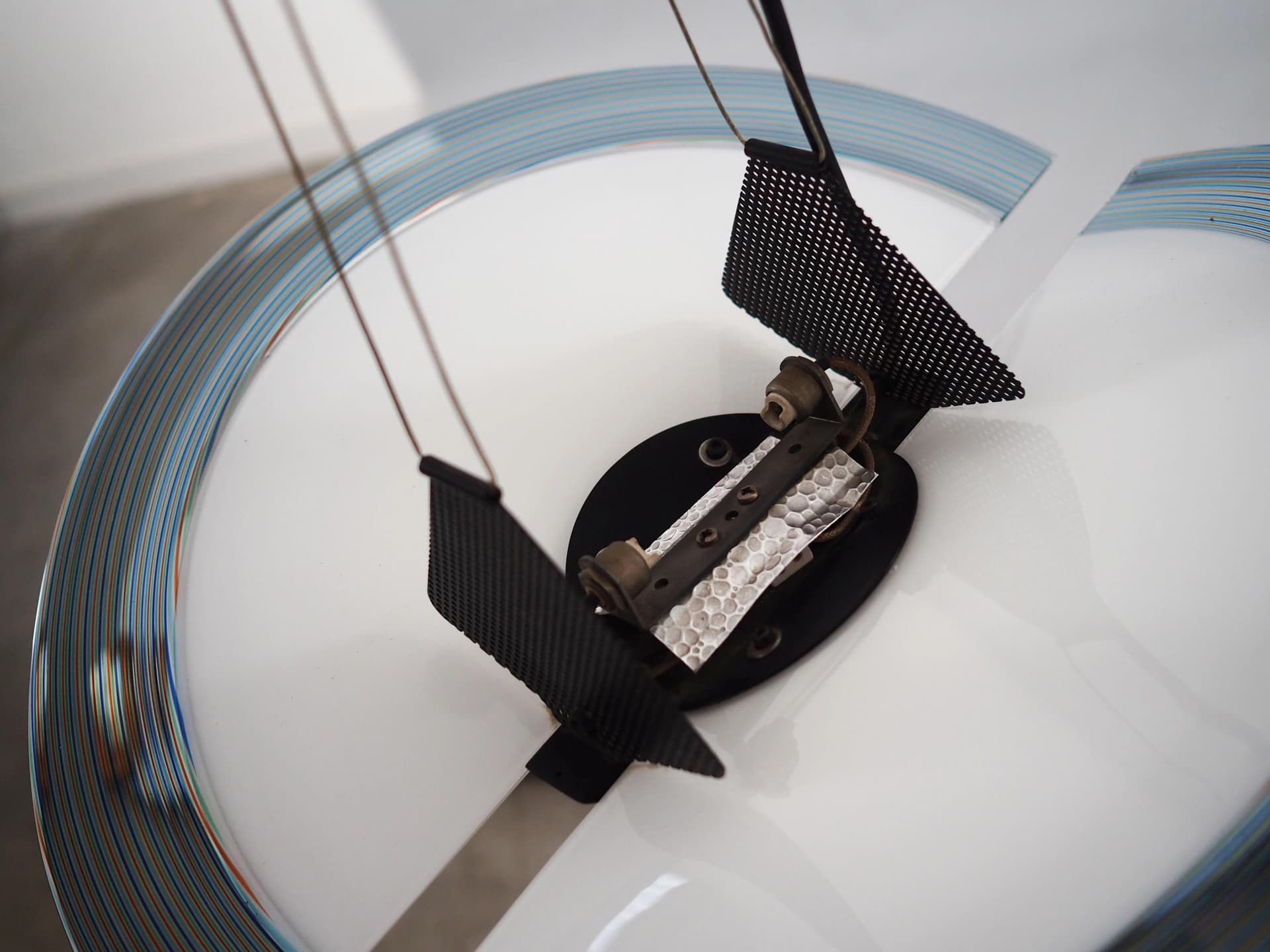 Lampa wisząca, szary, metal, szkło, Włochy, lata 90. - 9923