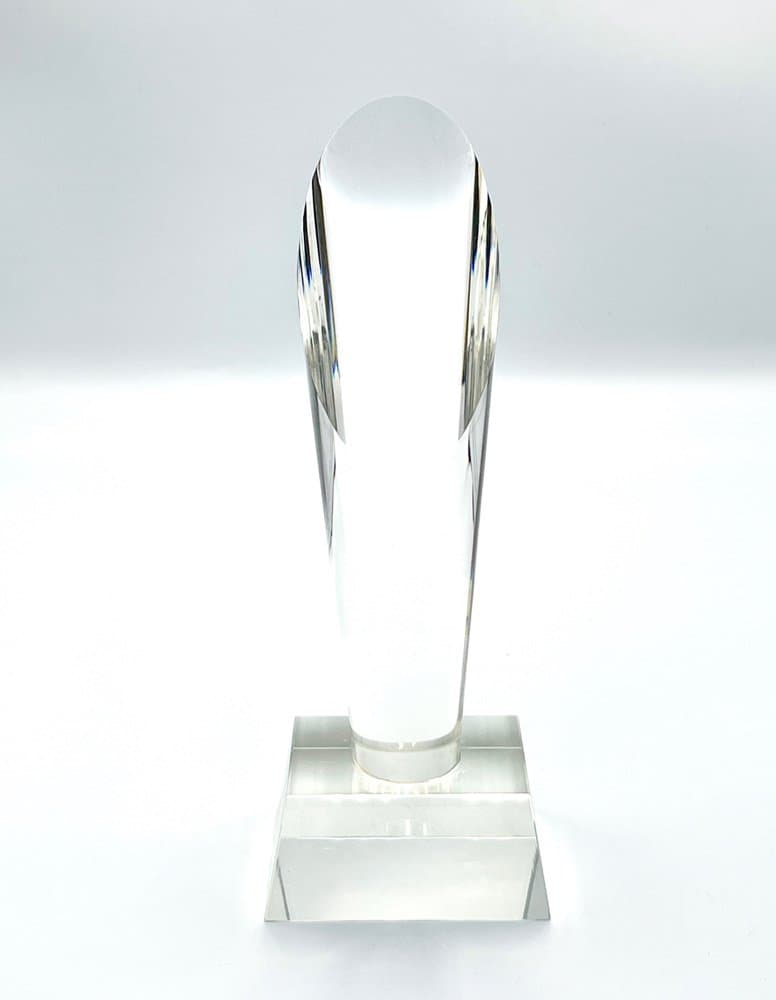 Obelisk, przezroczysty, kryształ, Czechy, lata 80. - 156840