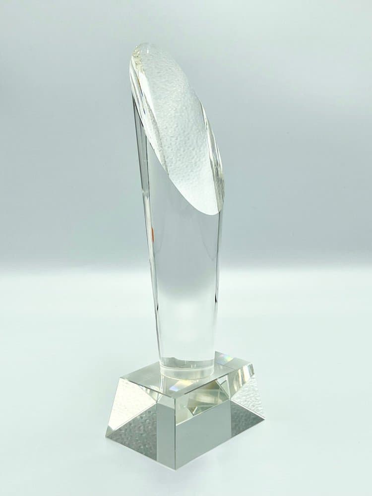 Obelisk, przezroczysty, kryształ, Czechy, lata 80. - 156843