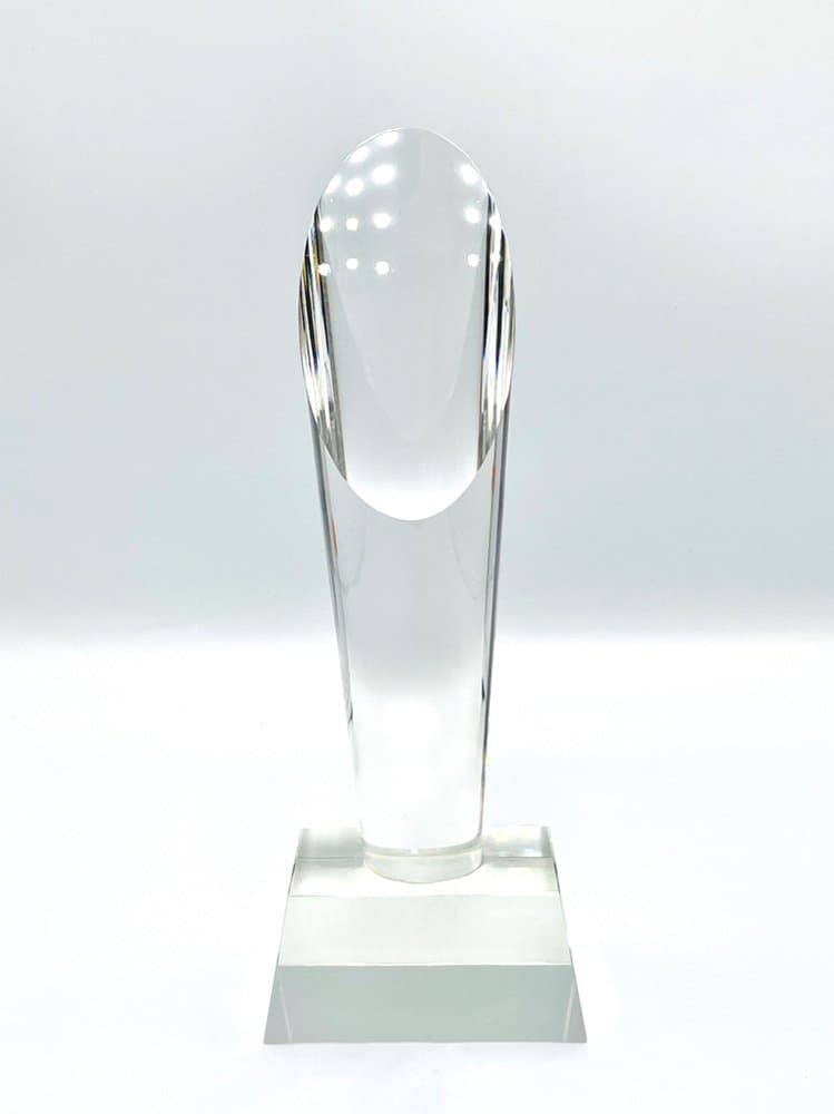 Obelisk, przezroczysty, kryształ, Czechy, lata 80. - 156844