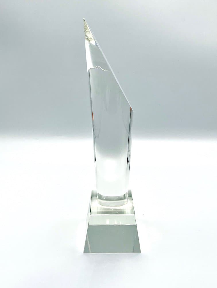 Obelisk, przezroczysty, kryształ, Czechy, lata 80. - 156842