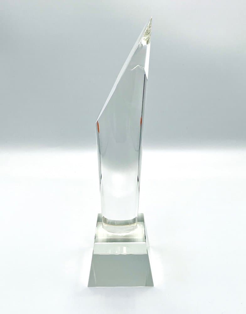 Obelisk, przezroczysty, kryształ, Czechy, lata 80. - 156841