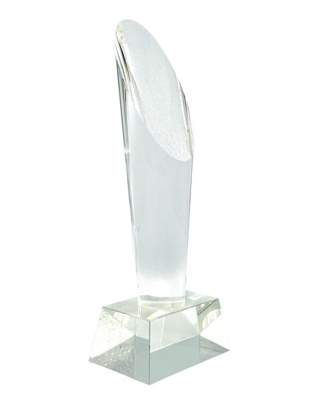 Obelisk, przezroczysty, kryształ, Czechy, lata 80. - WYMIARY
