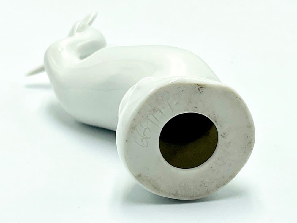 Figurka czapli, biały, porcelana, Royal Dux Bohemia, Czechy, lata 60. - 156852