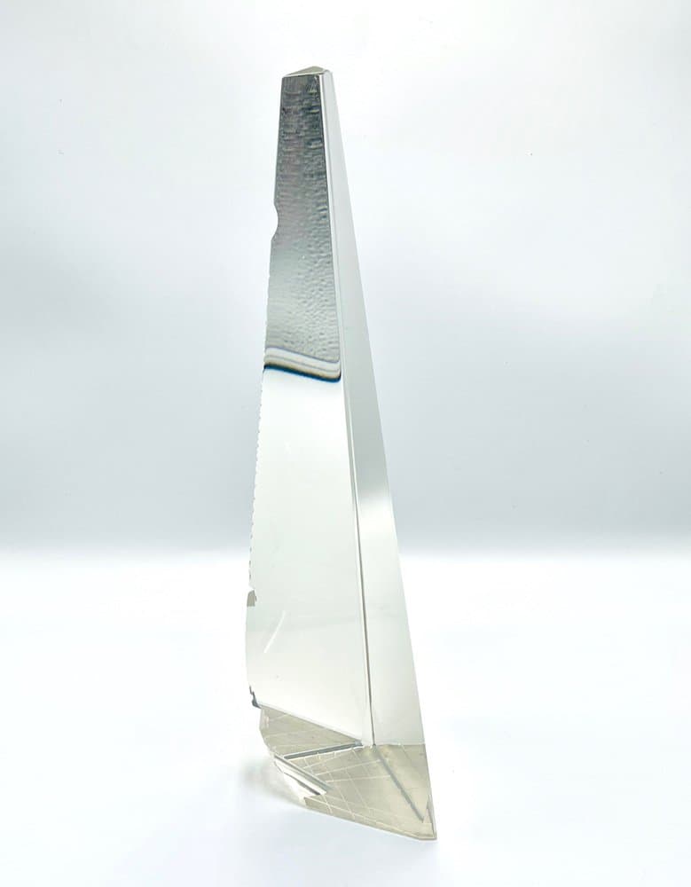 Obelisk Wieża Eiffla, transparentny, kryształ, Czechy, lata 80. - 156863