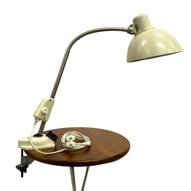 Industrial desk lamp, ivory, bakelite, metal, Germany, 1950s - DIMENSION