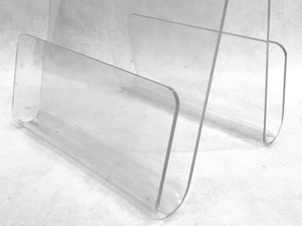Stojak na czasopisma, transparentny, akryl, lata 70. - 156901