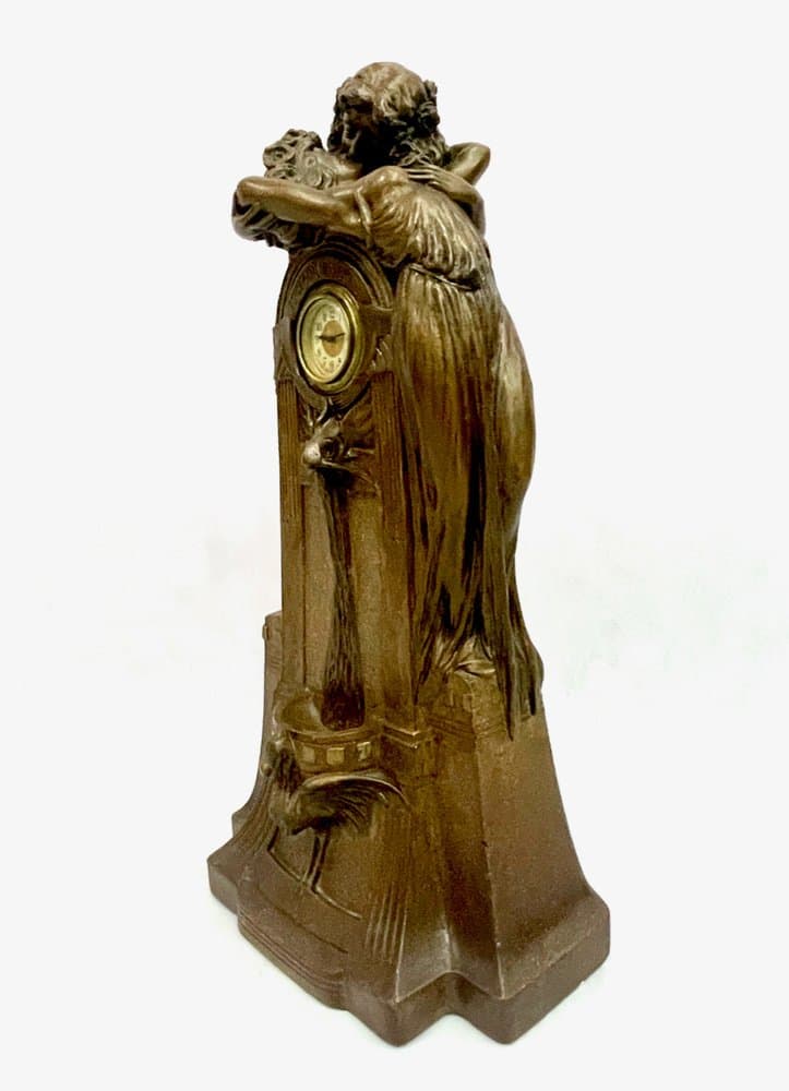 Table Clock No 112 Fontaine de Labour, brown, plaster, France, early 20th c. - 156906