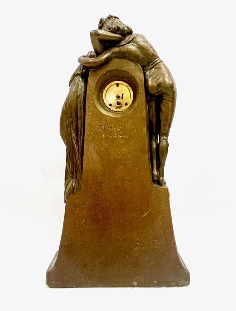 Table Clock No 112 Fontaine de Labour, brown, plaster, France, early 20th c. - 156911