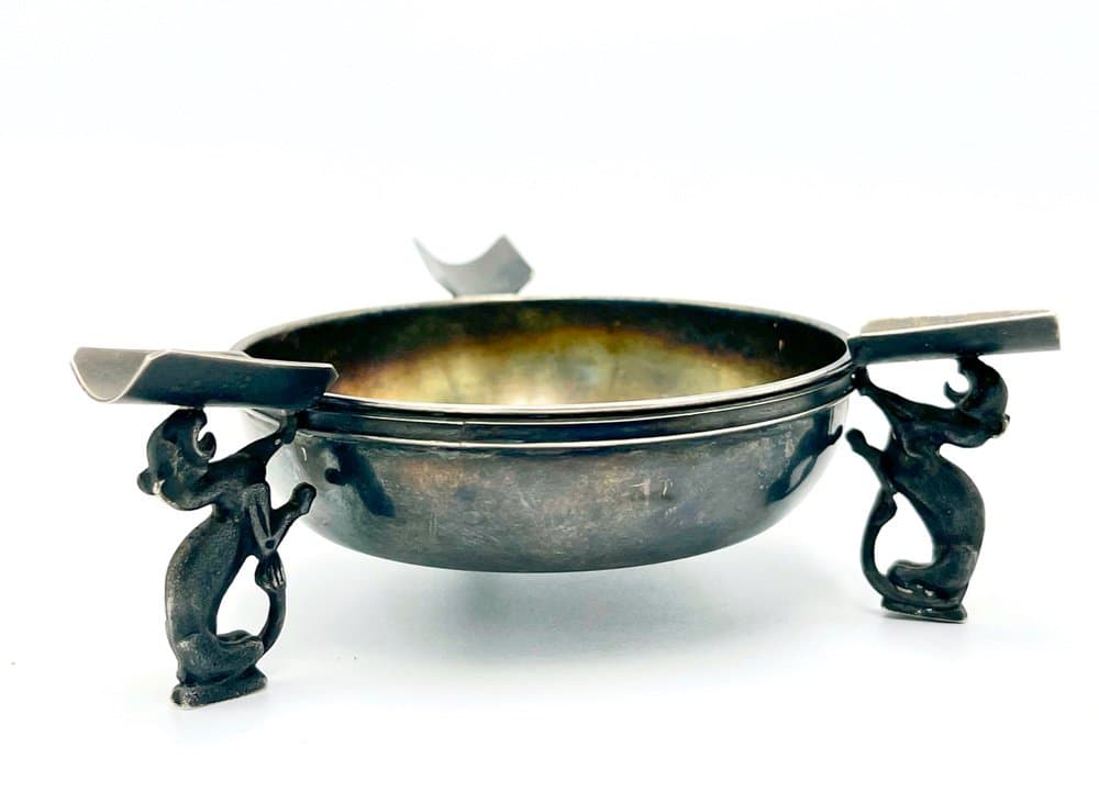 Popielniczka Three Panthers, srebrny, metal platerowany srebrem, lata 60. - 156914