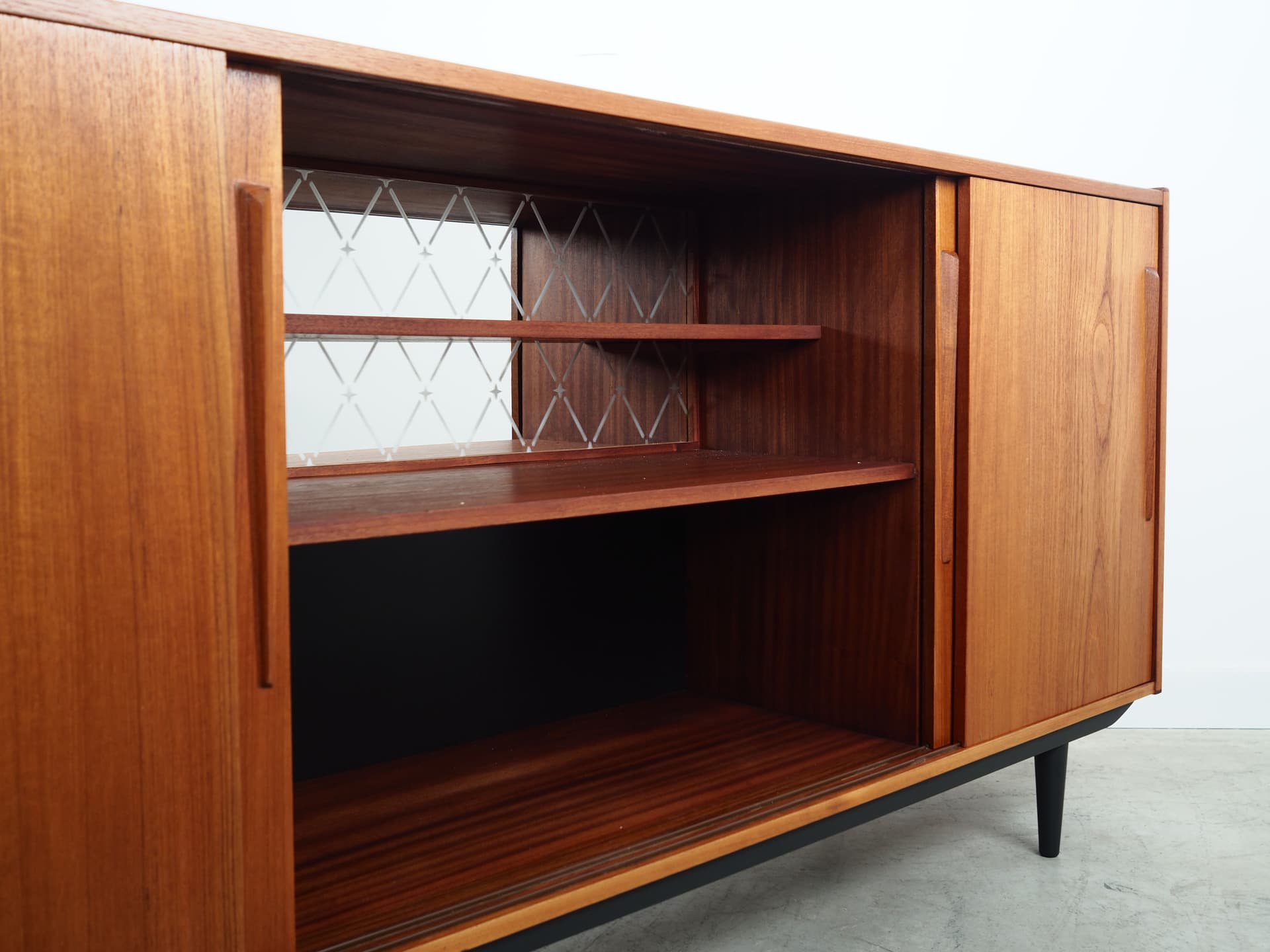 Sideboard, orange teak, Denmark, 1970s. - 76368