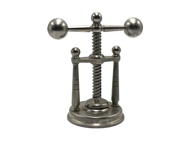 Dziadek do orzechów Art déco, mosiądz srebrny, Polska, lata 40. - WYMIARY