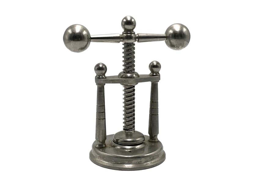 Dziadek do orzechów Art déco, mosiądz srebrny, Polska, lata 40.