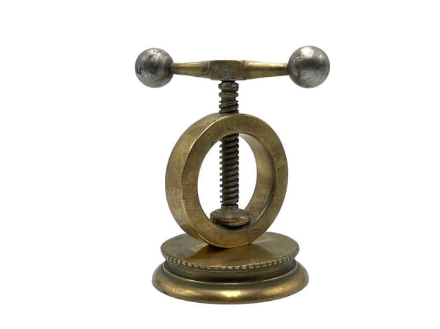 Dziadek do orzechów Art déco, złoty, mosiądz, Polska, lata 40. - WYMIARY