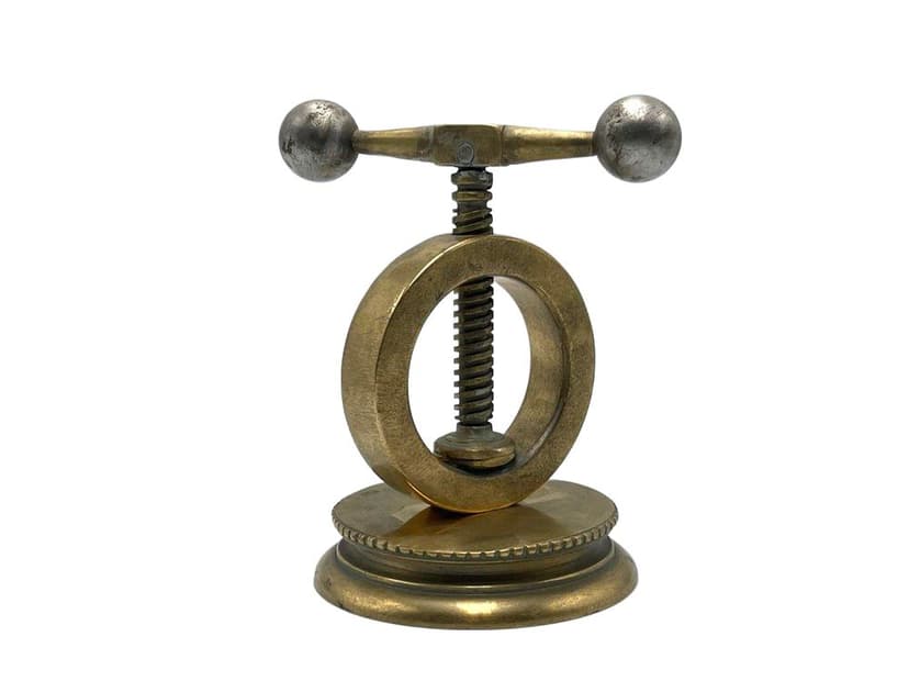 Dziadek do orzechów Art déco, złoty, mosiądz, Polska, lata 40.