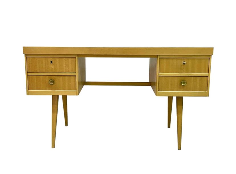 Desk, beige wood, Germany, 1960s
