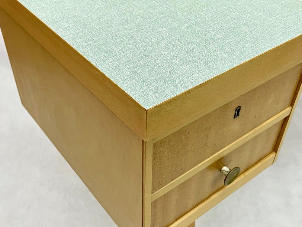 Biurko, beżowy, drewno, Niemcy, lata 60. - 157016