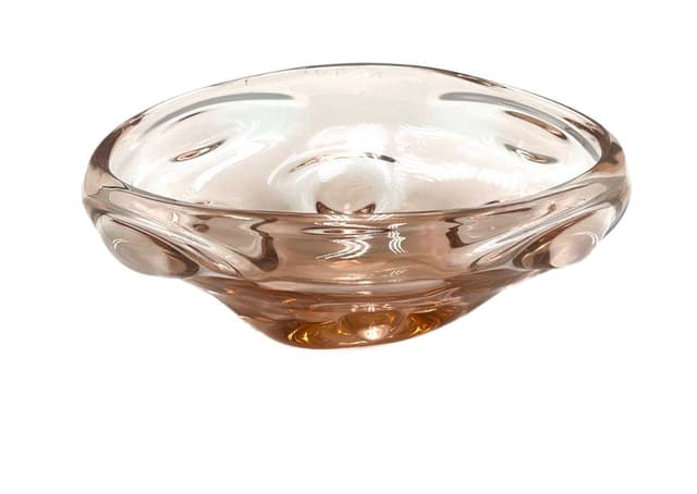 Decorative bowl, pink glass, Czech Republic, 1960s. - DIMENSION