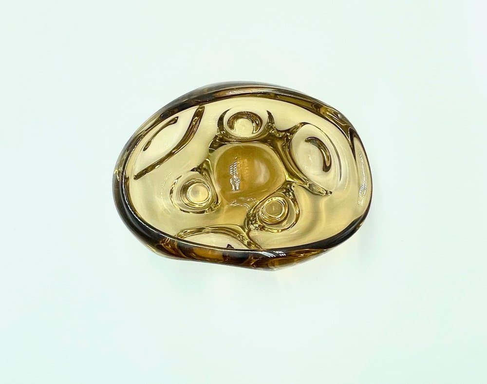 Glass bowl, golden glass, attrib. to J. Beránek, Skrdlovice, Czech Republic, 1960s - 157076