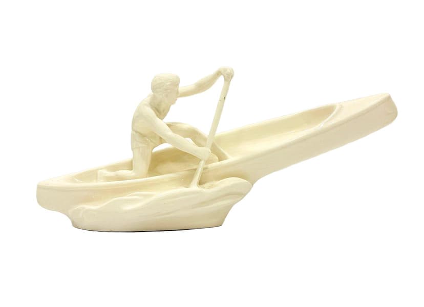 Figura wioślarza, kość słoniowa, ceramika, Czechy, lata 50.