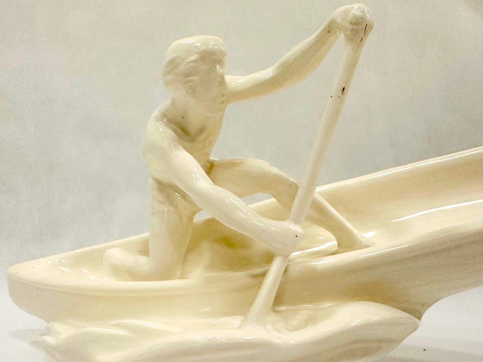 Figura wioślarza, kość słoniowa, ceramika, Czechy, lata 50. - 157138