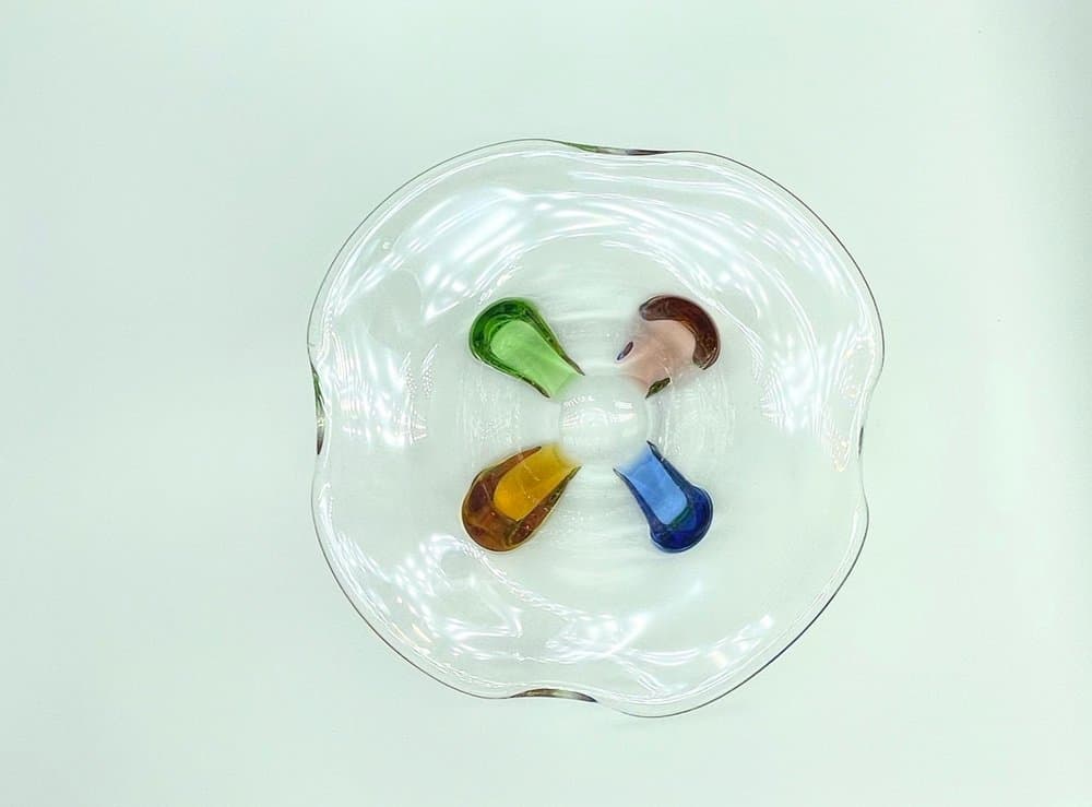 Bowl Rhapsody, multicolor glass, by F. Zemek, Czech Republic, 1960s. - 157182