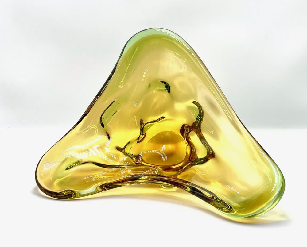 Art glass bowl, golden glass, by F. Zemek, Czech Republic, 1960s. - 157185